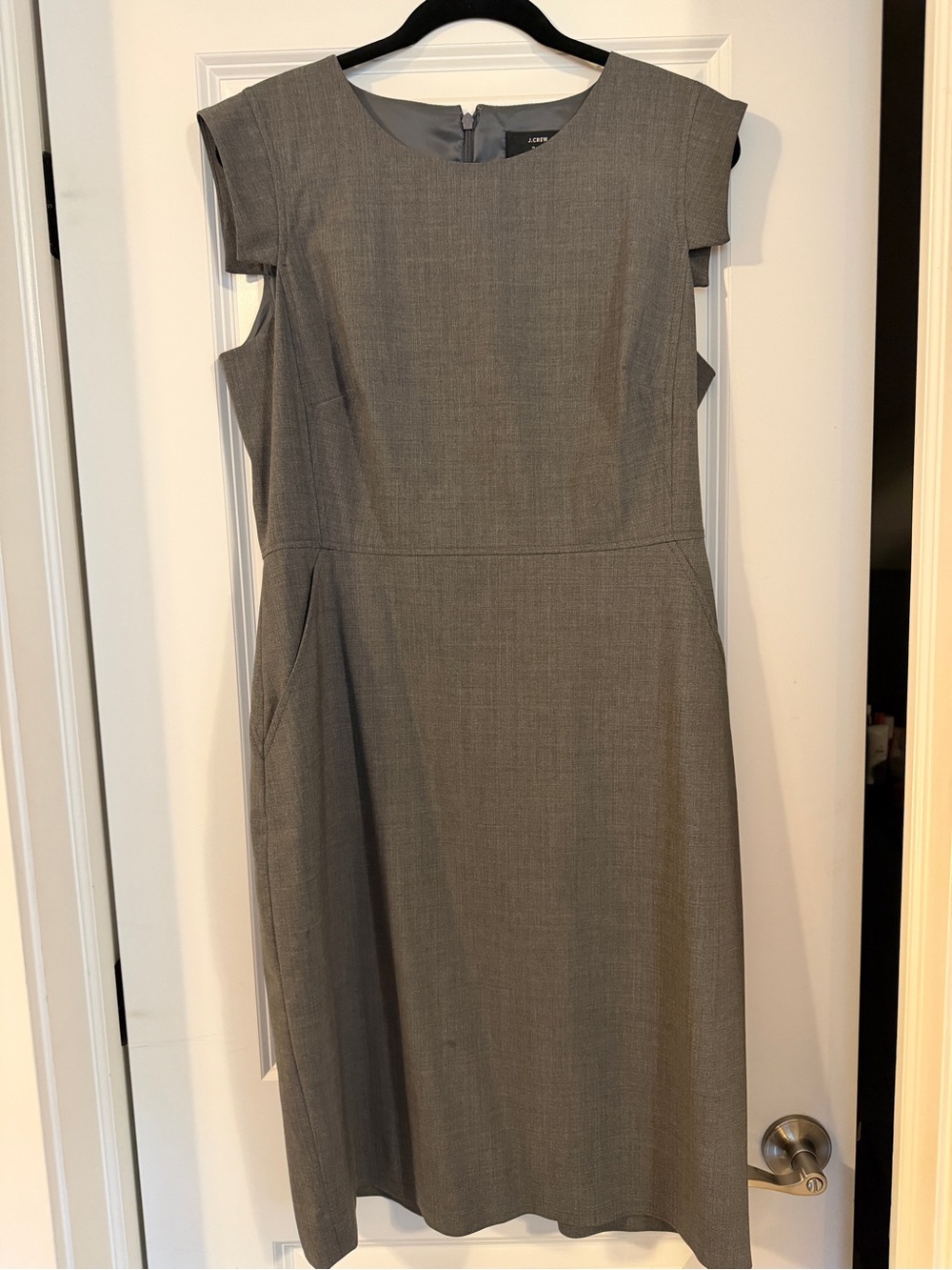J. Crew Gray Midi Sheath Resume Dress